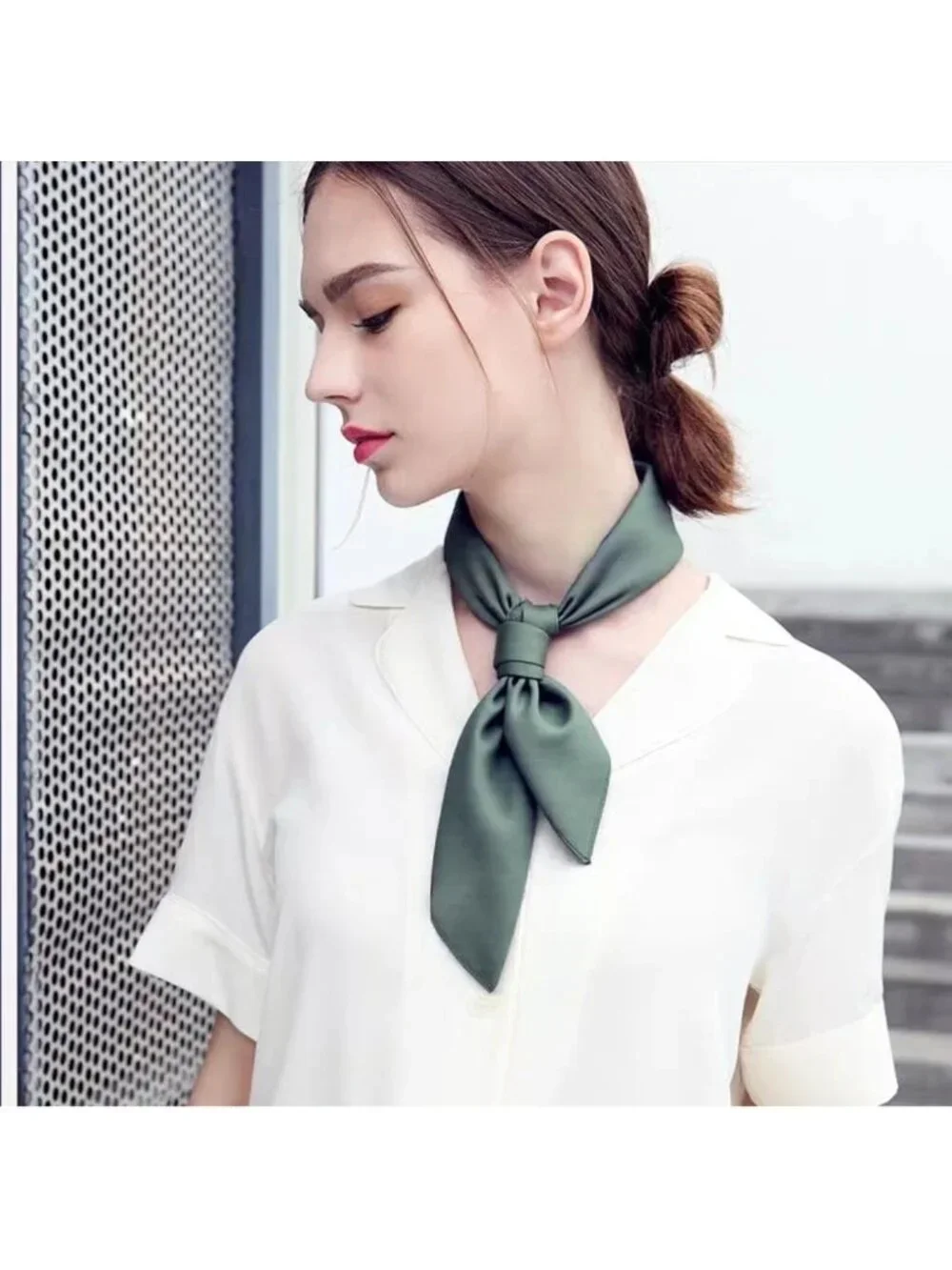 100% Mulberry Silk Square Scarf for Hair - 25.6